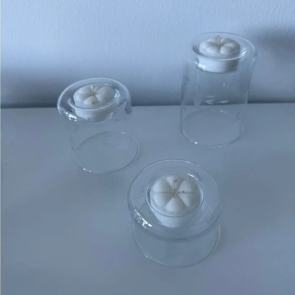 Clear Glass Candle Holders
